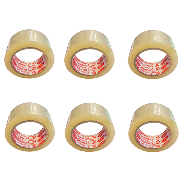 چسب پهن چسب سینا مدل Super Tape S45 عرض 48 میلی متر بسته 6 عددی