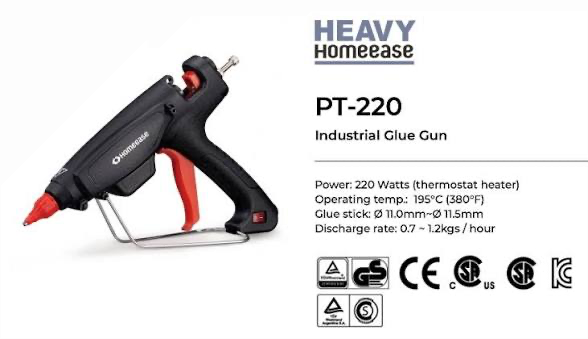 تفنگ چسب حرارتی 220 وات هوم ایز تایوان مدل pt-220